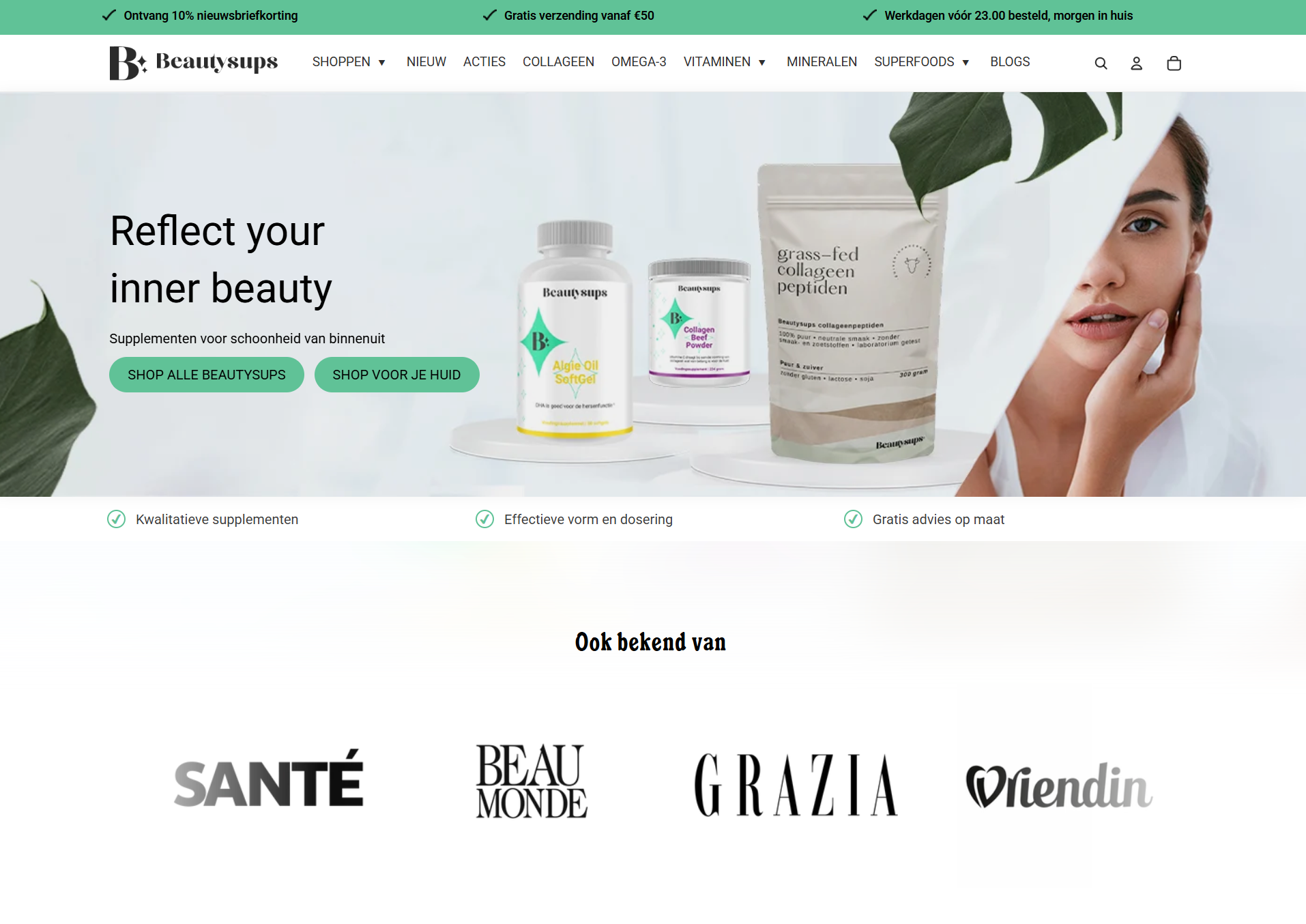BeautySups website homepage designed and developed by ACSIUS